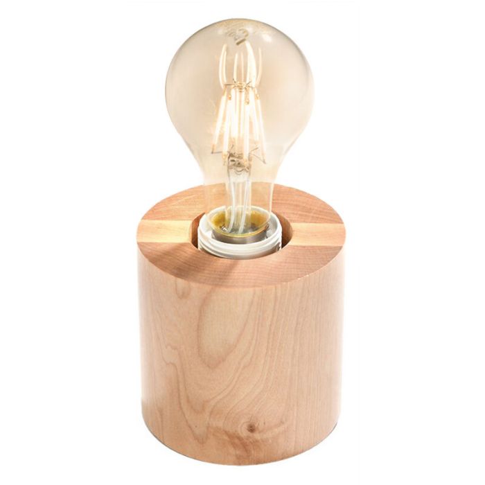 Lámpara de mesa de madera marrón, Anela