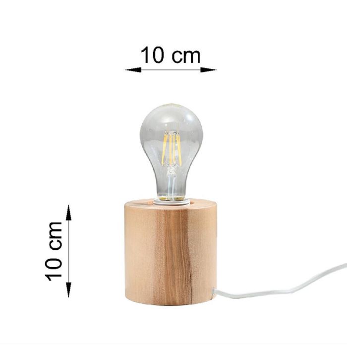 Lámpara de mesa de madera marrón, Anela