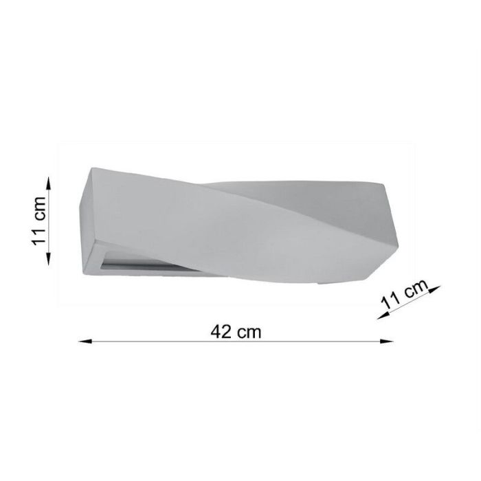 Aplique up down de vidrio gris, Annick