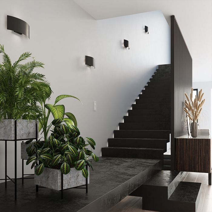 Aplique up down de aluminio negro, Jorgo