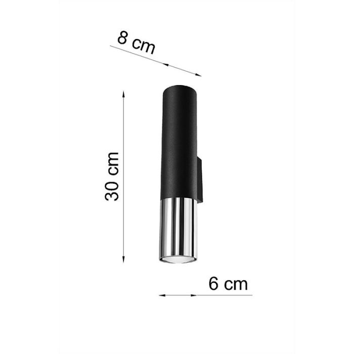 Aplique up down de aluminio cromado, Hediye