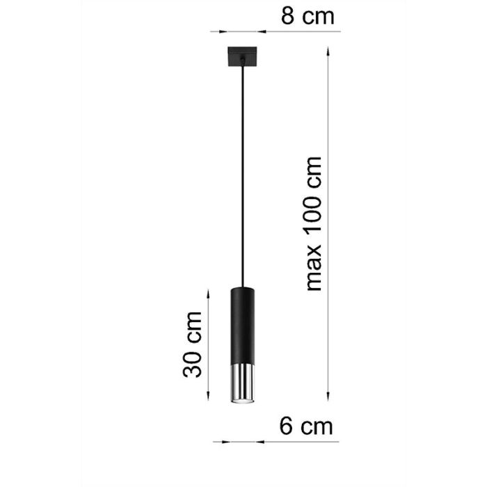 Lámpara colgante de aluminio cromada, Hediye