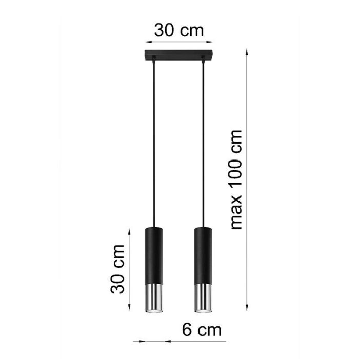 Lámpara colgante de aluminio cromada, Hediye