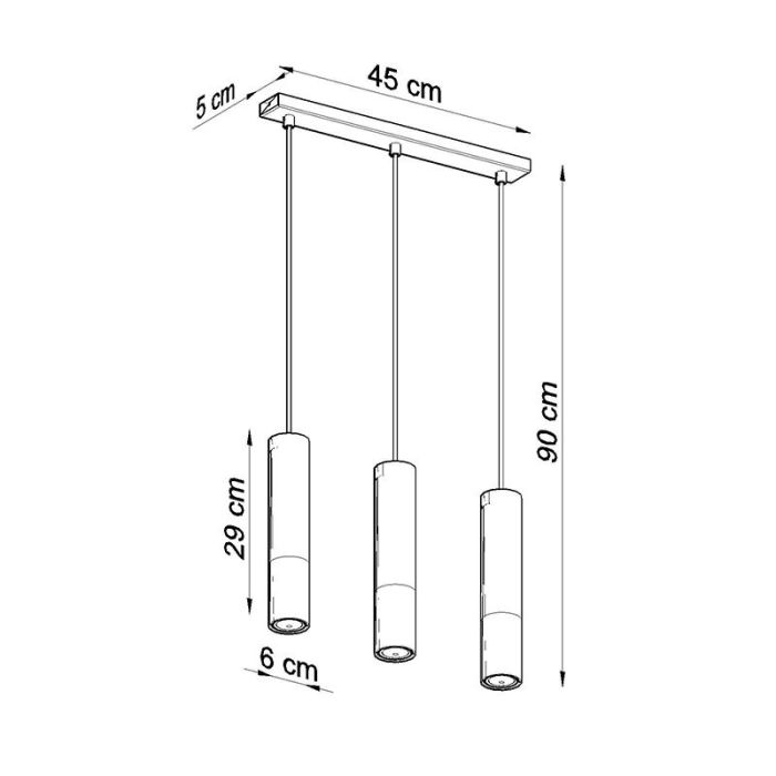 Lámpara colgante de aluminio cromada, Hediye