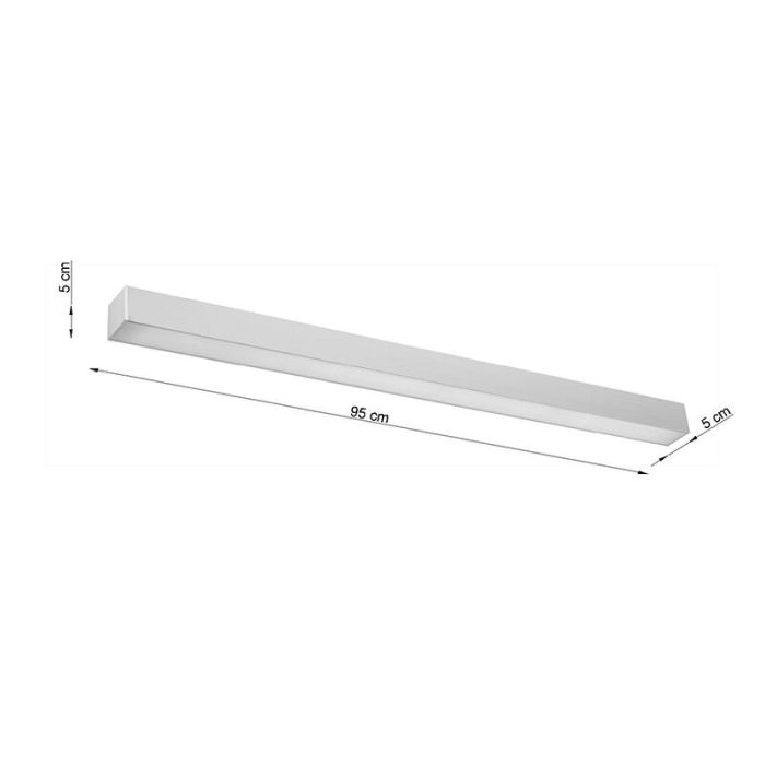 Lámpara de techo de aluminio gris, Mascha, 31W, 3000K LED
