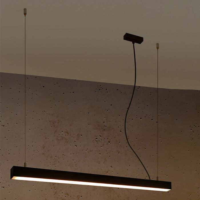 Lámpara colgante de aluminio negra, Mascha, 38W, 3000K LED