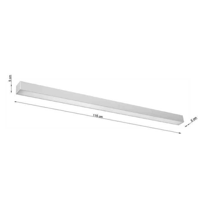 Lámpara de techo de aluminio gris, Mascha, 38W, 3000K LED
