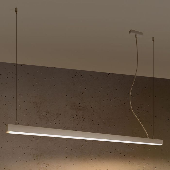 Lámpara colgante de aluminio blanca, Mascha, 48W, 3000K LED