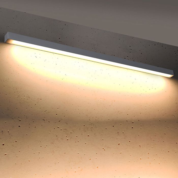 Lámpara de techo de aluminio gris, Mascha, 48W, 3000K LED