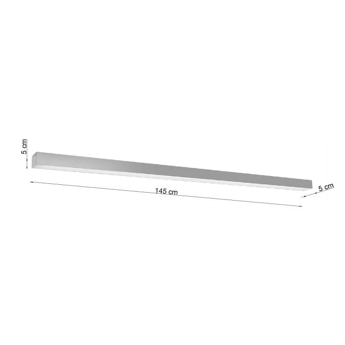 Lámpara de techo de aluminio gris, Mascha, 48W, 3000K LED