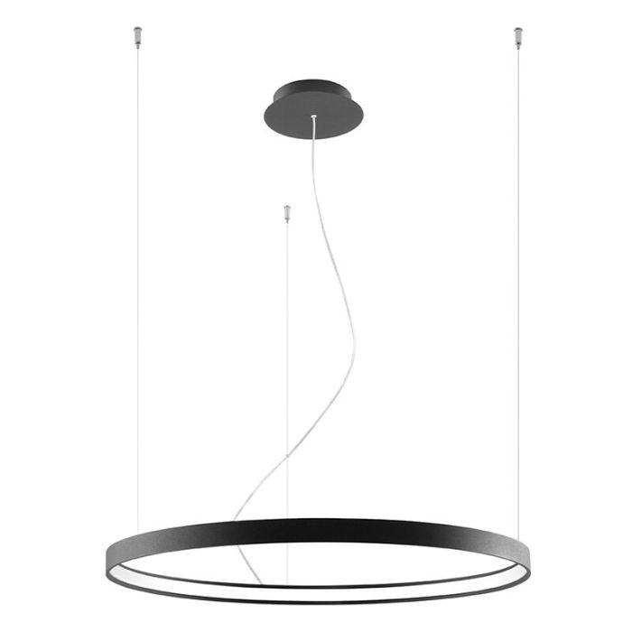 Lámpara colgante de aluminio negra, Ringo, 50W, 3000K LED
