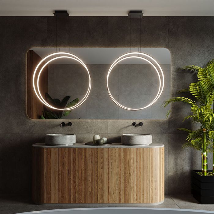 Lámpara colgante de aluminio negra, Ringo, 30W, 3000K LED