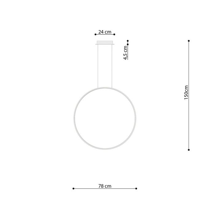 Lámpara colgante de aluminio blanca, Ringo, 50W, 3000K LED