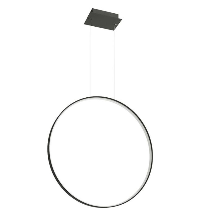 Lámpara colgante de aluminio negra, Ringo, 50W, 3000K LED