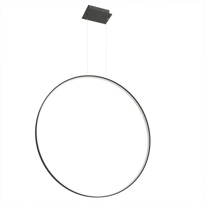 Lámpara colgante de aluminio negra, Ringo, 70W, 3000K LED