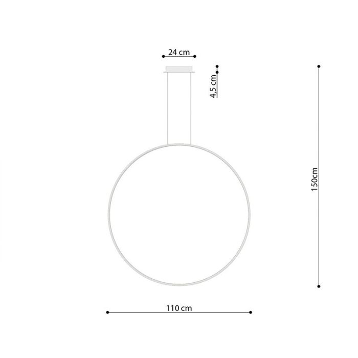 Lámpara colgante de aluminio negra, Ringo, 70W, 3000K LED