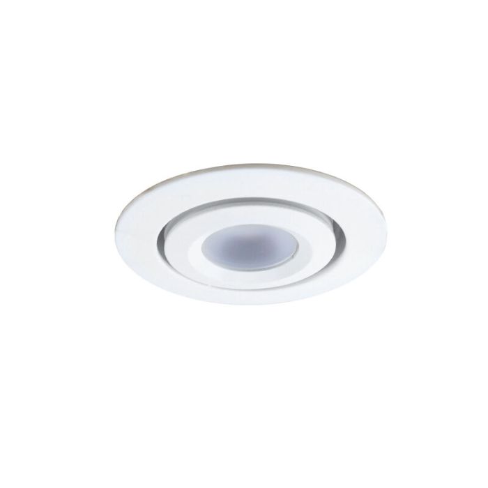 4 focos empotrables orientables para porche Rona, IP44, con set de conexión y mando a distancia, blanco
