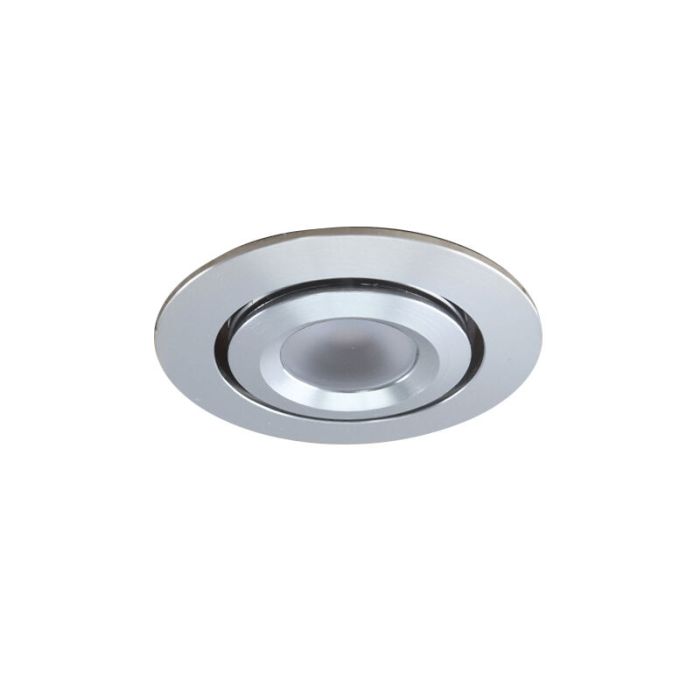 7 focos empotrables orientables para porche Rona, IP44, con set de conexión y mando a distancia, cromo