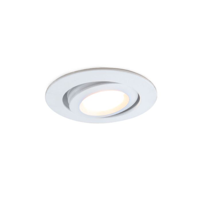 14 focos empotrables orientables para porche Rona, IP44, con set de conexión y mando a distancia, blanco