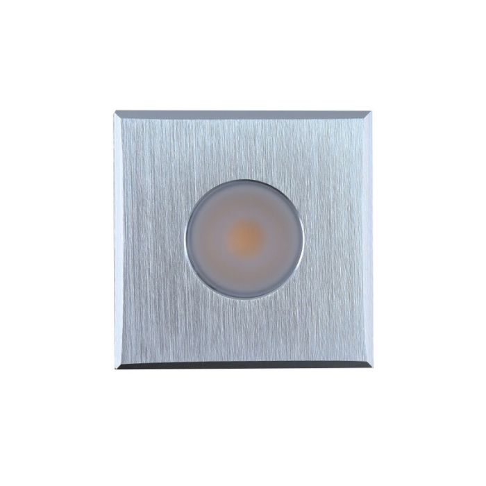 Aplique de techo cuadrado cromado para porche Fredo, IP44, regulable