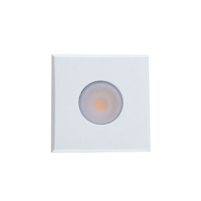 Aplique de techo cuadrado blanco para porche Fredo, IP44, regulable