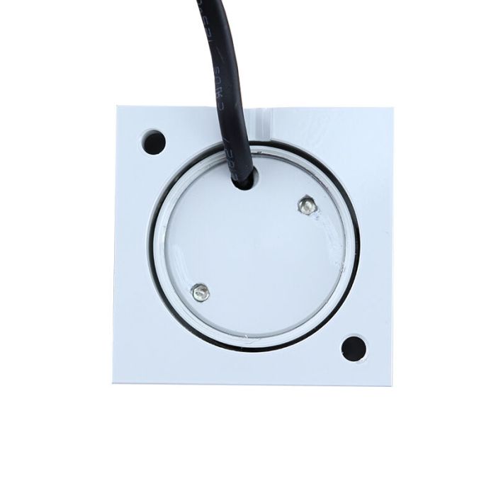 Aplique de techo cuadrado blanco para porche Fredo, IP44, regulable