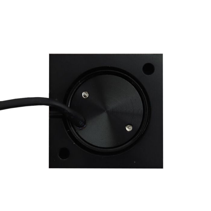 4 apliques de techo cuadrados negros para porche Fredo, IP44, con set de conexión y mando a distancia