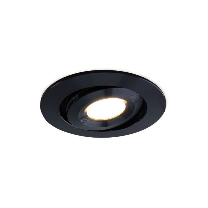 3 focos empotrables inteligentes orientables para porche Rona, IP44, con set de conexión, negro