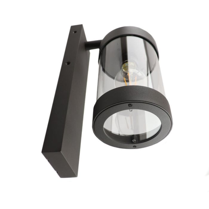 Aplique exterior con sensor crepuscular rústico antracita, Sambesi, IP44