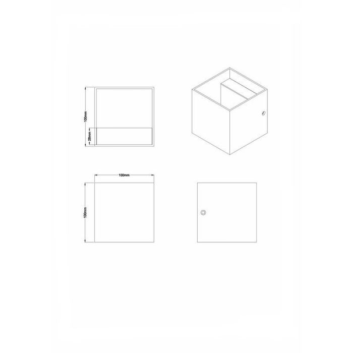 Aplique up down moderno negro, Eva, 4,3W, 3000K LED