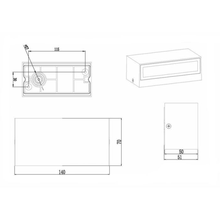 Lámpara exterior moderna blanca, Seby, 10W, 3000K LED, IP65