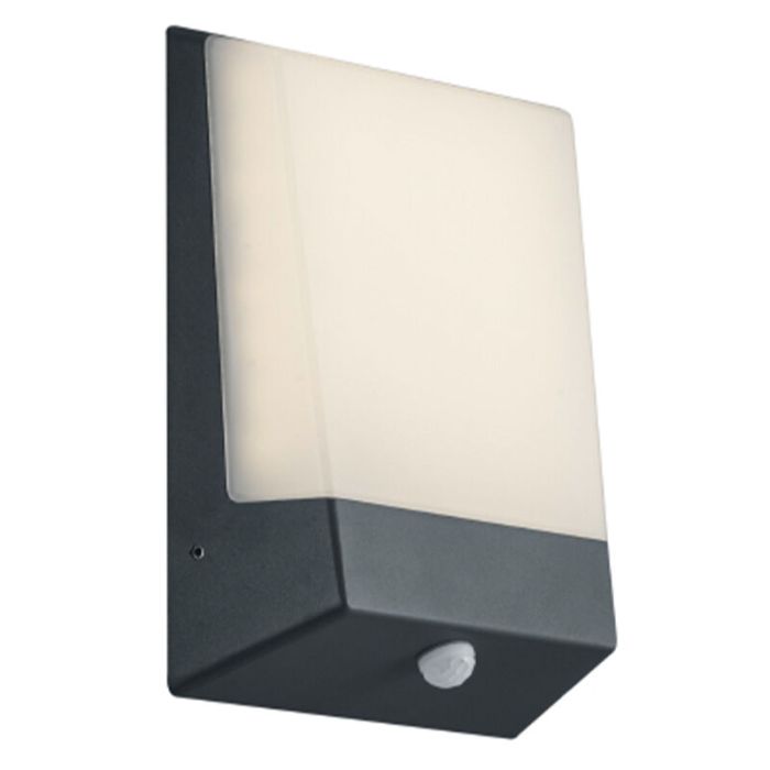Aplique exterior con sensor crepuscular moderno negro, Bernadette, 9W, 3000K LED, IP54