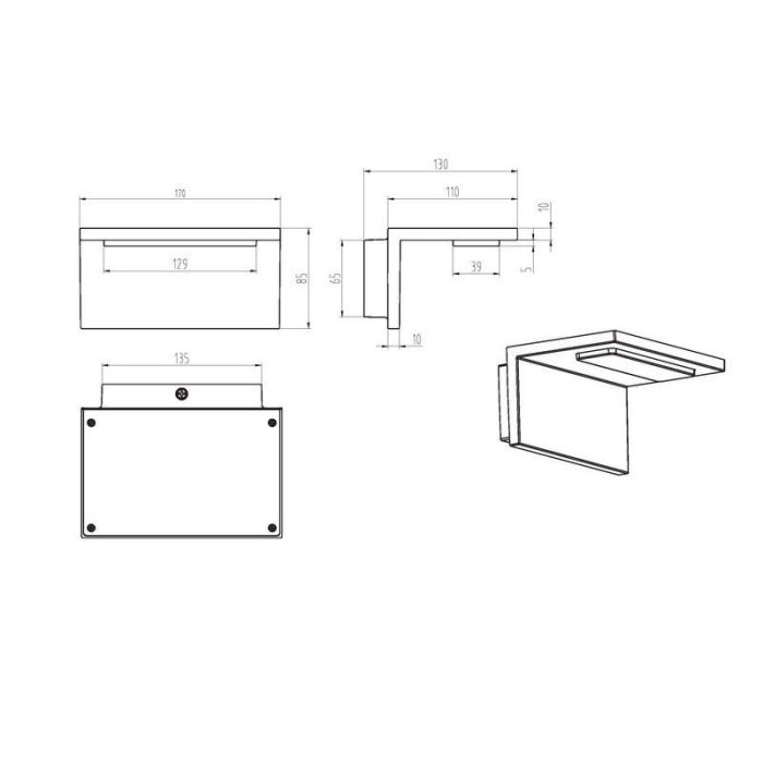 Lámpara exterior de aluminio blanca, Elonzo, 6,5W, 3000K LED, IP54