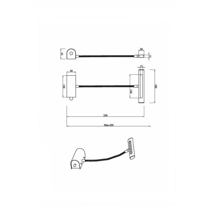 Aplique moderno bronce, Eliza, 4W, 3000K LED