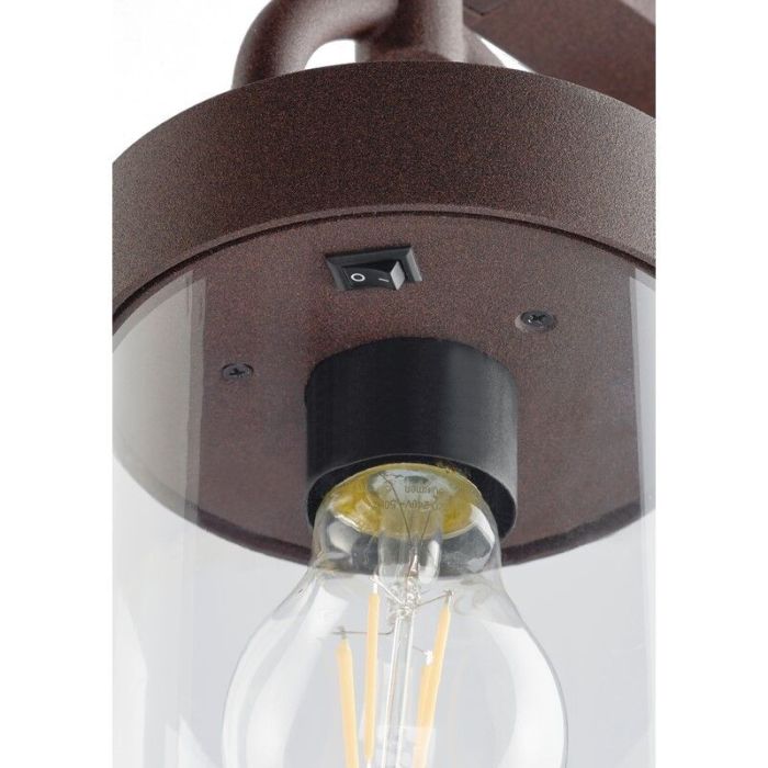 Lámpara de pie exterior con sensor crepuscular moderna color óxido, Sambesi, IP44
