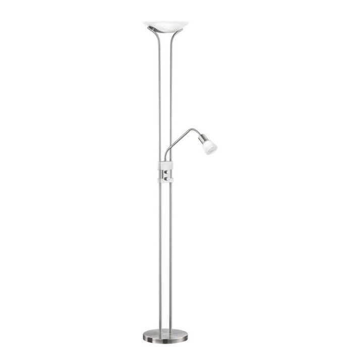 Lámpara de pie antigua níquel, Selin, 4,5W, 3000K LED, con interruptor