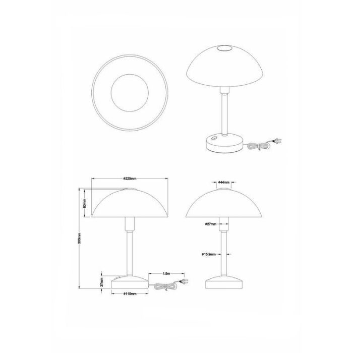 Lampada banquero antigua níquel, Notaris, 4W, 3000K LED, con interruptor