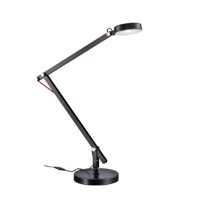 Lámpara de mesa moderna negra, Pardoes, 5W, 3000K LED, con interruptor