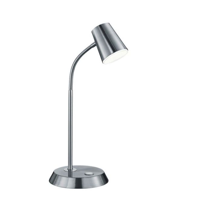 Lámpara de mesa de vidrio níquel, Laysha, 4,7W, 3000K LED, con interruptor