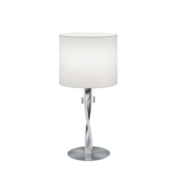Lámpara de mesa moderna níquel, Ramten, 3W, 3000K LED, con interruptor de cuerda