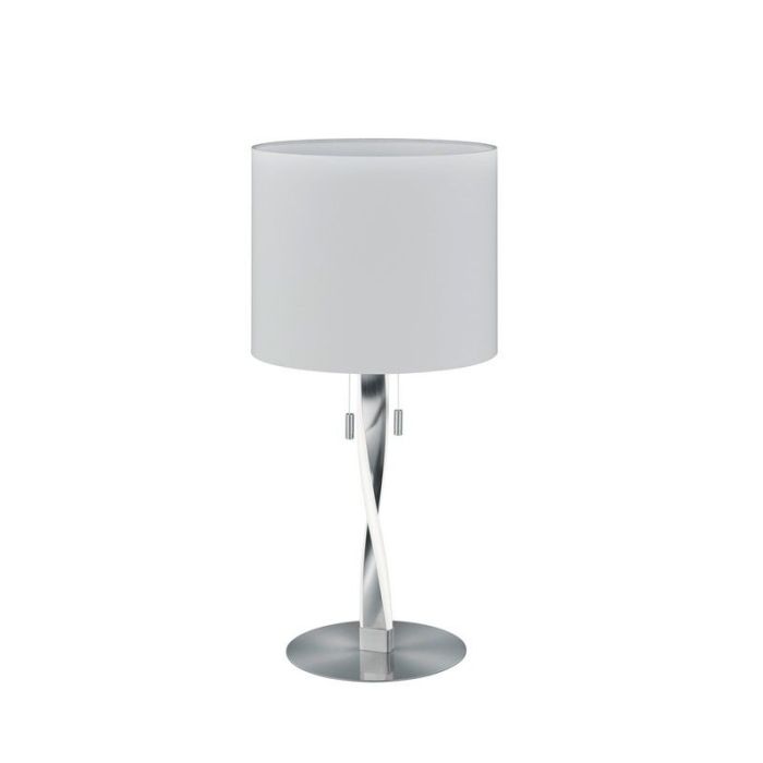 Lámpara de mesa moderna níquel, Ramten, 3W, 3000K LED, con interruptor de cuerda