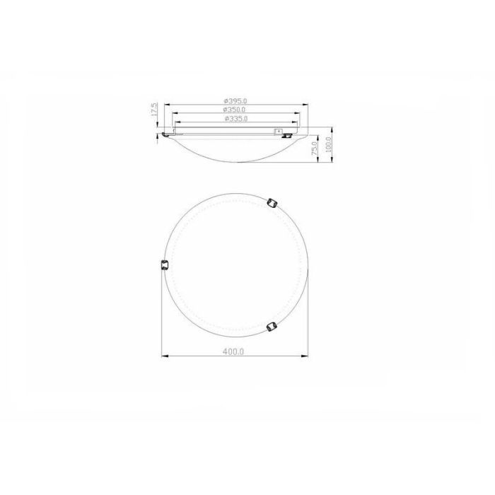 Plafón de techo de vidrio blanco, Filia