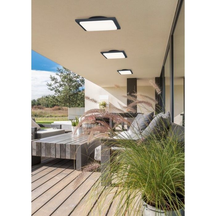 Lámpara exterior de aluminio antracita, Elonzo, 18W, 3000K LED, IP54