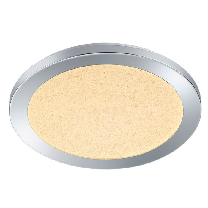Plafón de techo moderno cromado, Marie, 15W, 3000K LED, IP44
