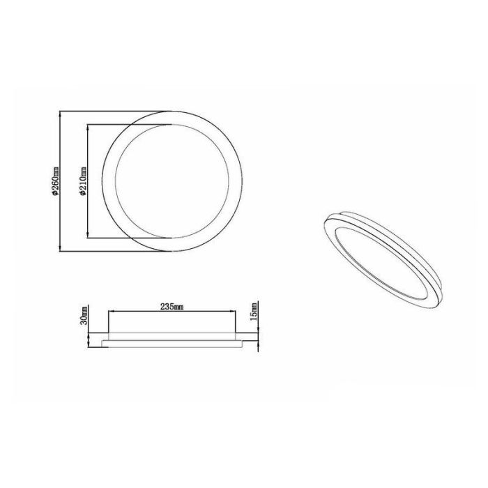 Plafón de techo moderno cromado, Marie, 15W, 3000K LED, IP44