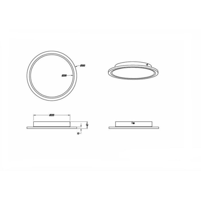 Plafón de techo moderno níquel, Badria, 15W, 3000K LED