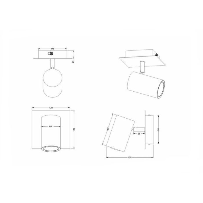 Foco de pared moderno níquel, Kaso