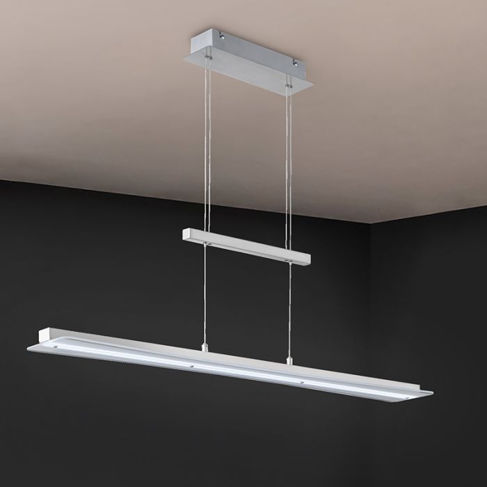 Lámpara colgante moderna níquel, Port, 18W, ajustable entre luz blanco cálido y frío LED