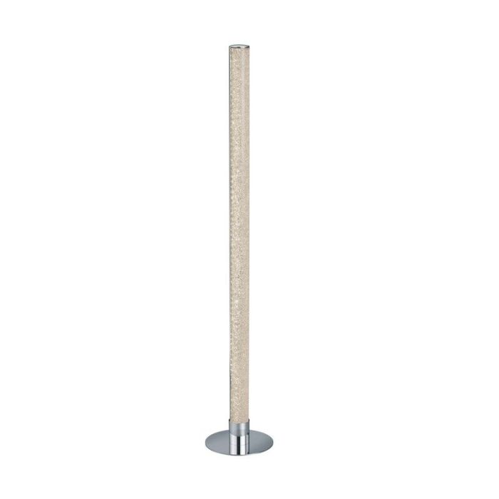 Lámpara de pie moderna cromada, Vacio, 10W, 3000K LED, con mando a distancia