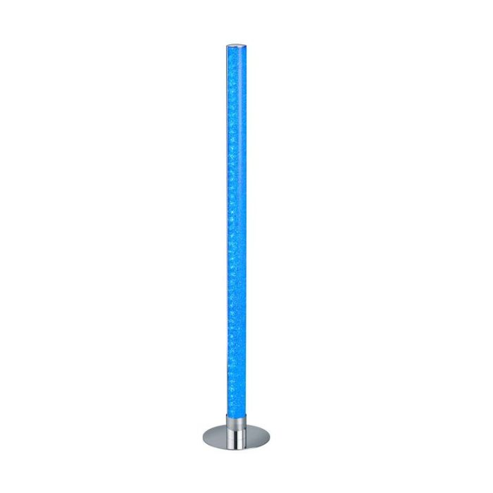 Lámpara de pie moderna cromada, Vacio, 10W, 3000K LED, con mando a distancia